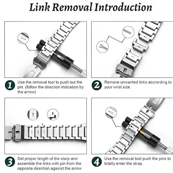 Adjustable Stainless Straps Watch Band For Apple Watch - Rosegold - Picture 5 of 5